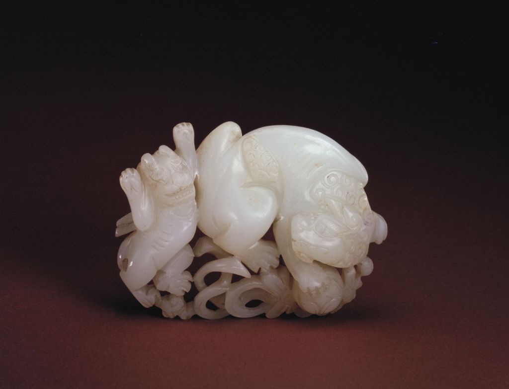 图片[1]-Jade carving of two lions-China Archive